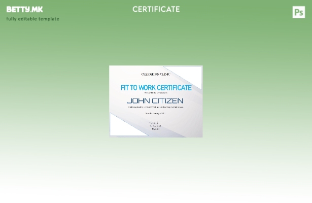 Модерен стил USA Fit to Work шаблон сертификат